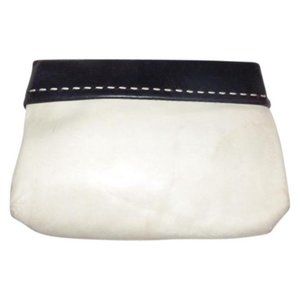 Salvatore Ferragamo Vintage Stone Leather With Black Trim Crossbody